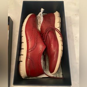 Cole Haan red leather oxfords